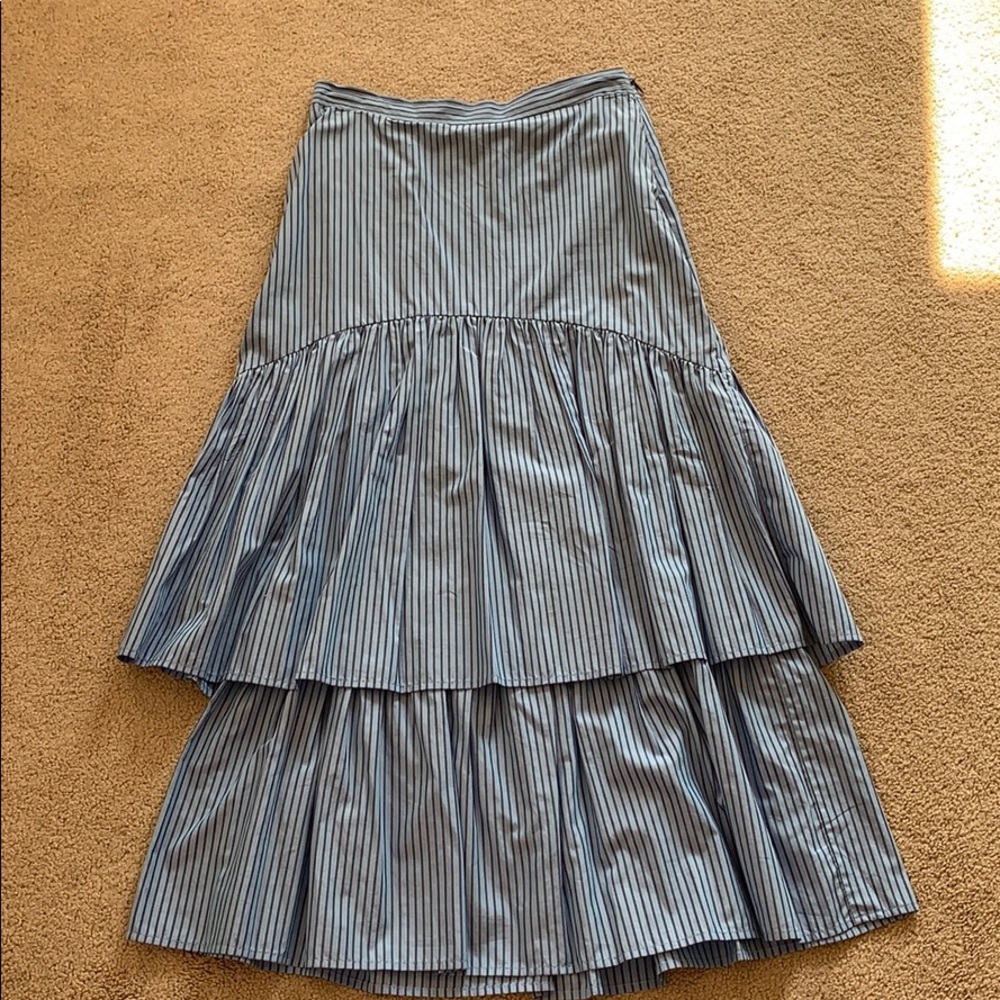 Maryam Nassir zadeh tiered skirt blue stripe 4